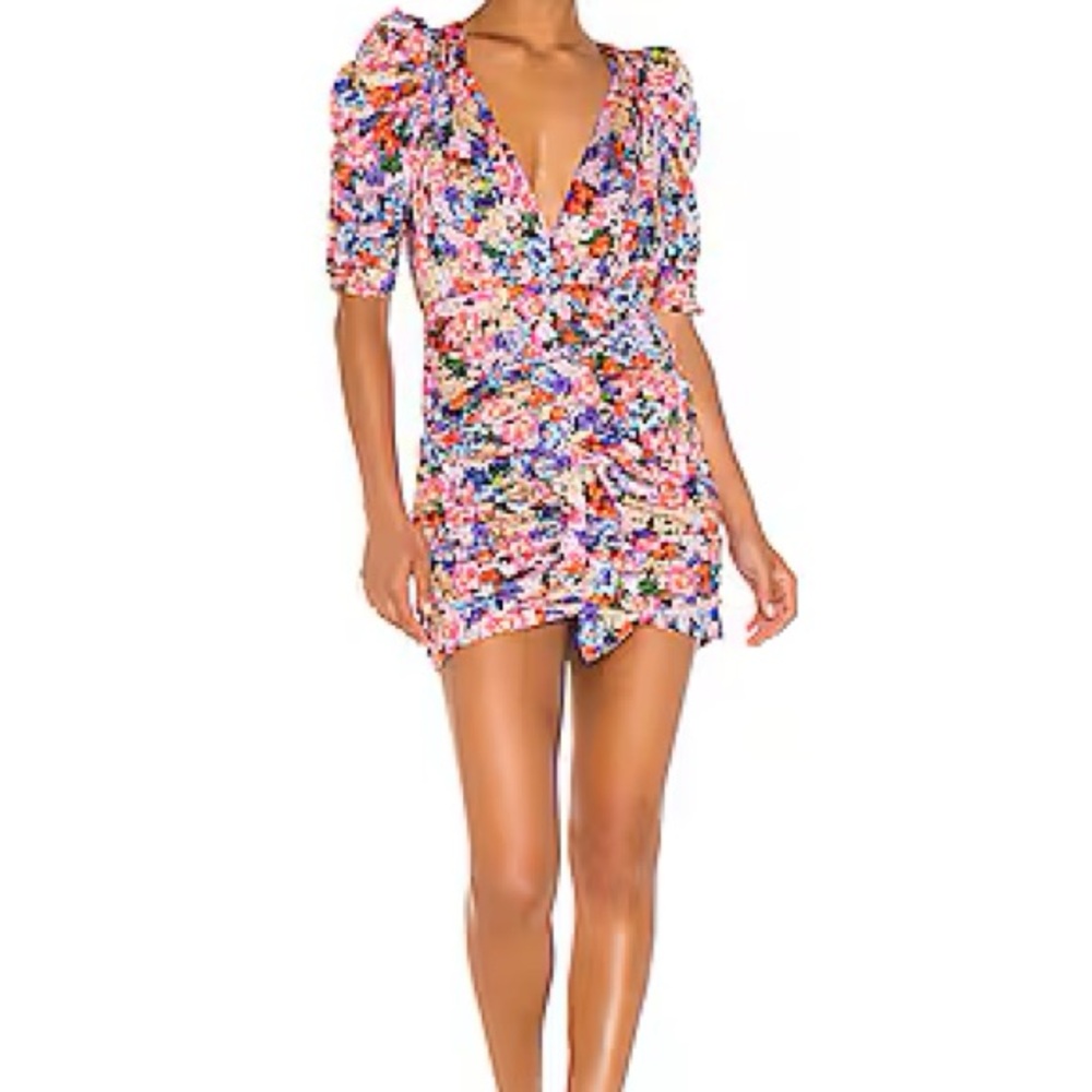 For Love And Lemons Colorful Floral Mini Dress